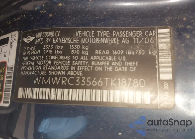 WMWRC33566TK18780: 42838723