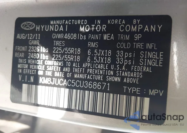 KM8JUCAC5CU368671: 42840003