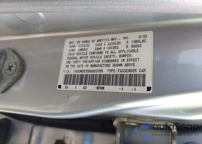 1HGCM55706A003795: 42840016