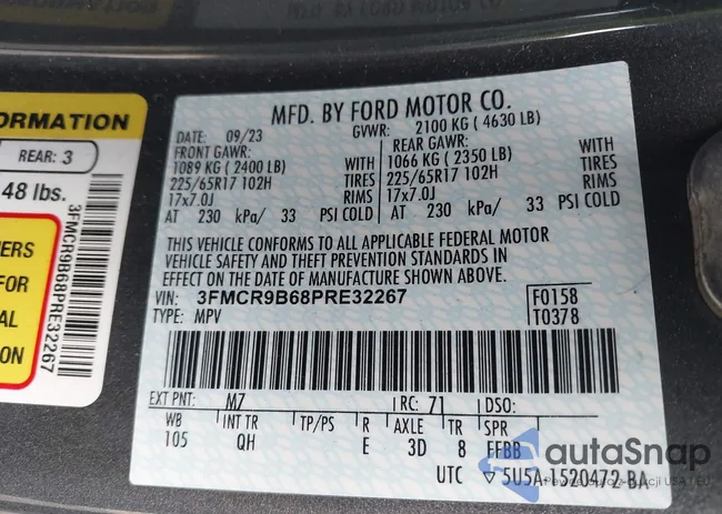 3FMCR9B68PRE32267: 42840064