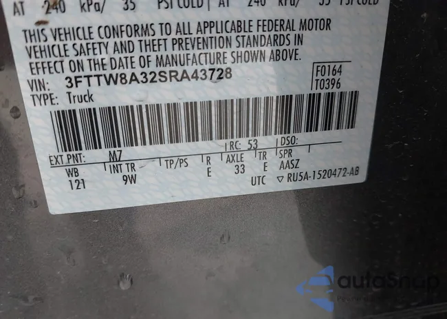 3FTTW8A32SRA43728: 42840141