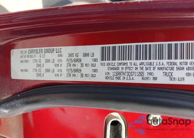 1C6RR7NT3DS711265: 42840263