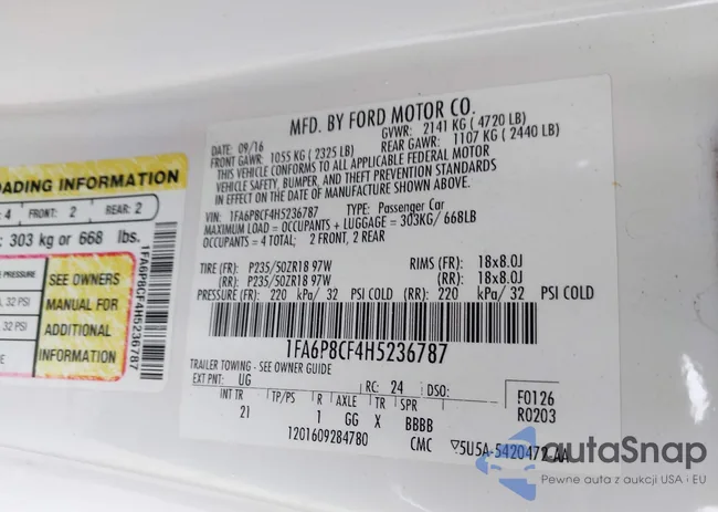 1FA6P8CF4H5236787: 42840285