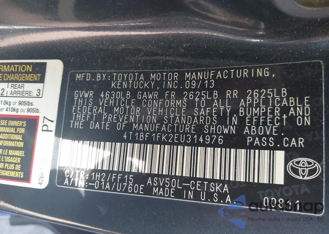 4T1BF1FK2EU314976: 42840316