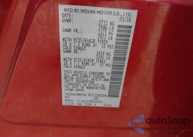 5N1AR2MN3GC622804: 42839628