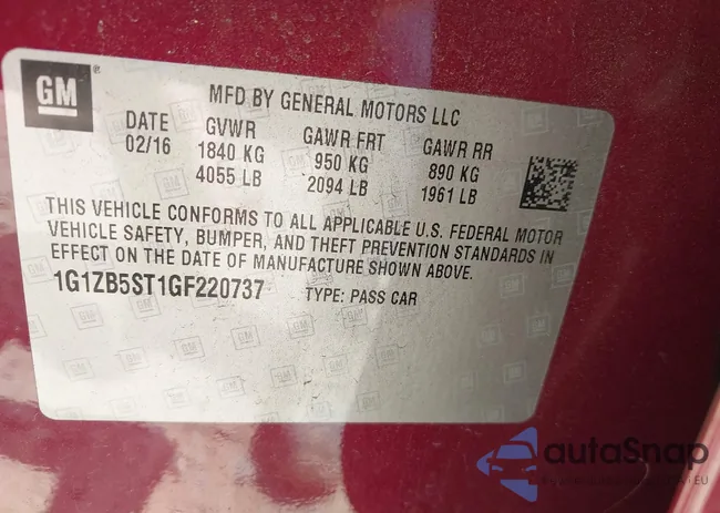 1G1ZB5ST1GF220737: 42839637