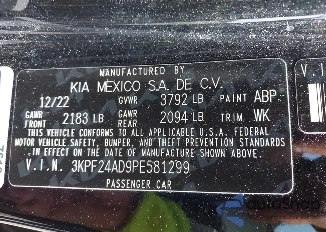 3KPF24AD9PE581299: 42839763