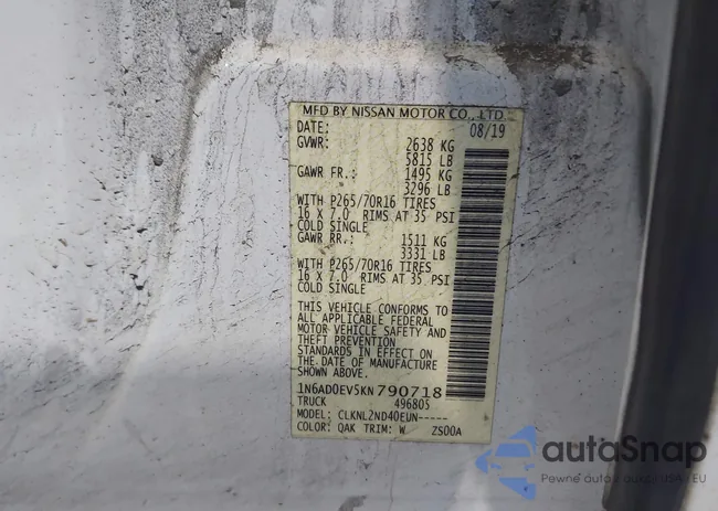 1N6AD0EV5KN790718: 42840891