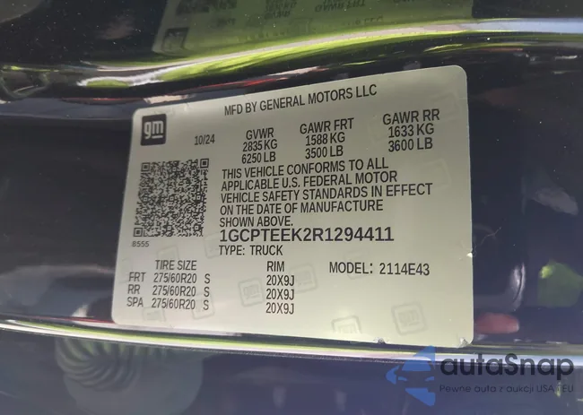 1GCPTEEK2R1294411: 42840967