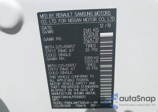 KNMAT2MV4LP533820: 42840979