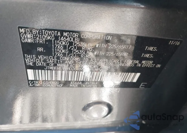 JTMBFREV9HD204865: 42841048