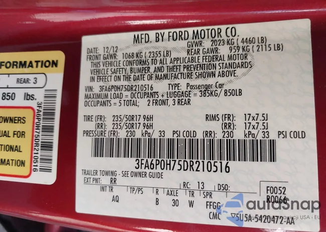 3FA6P0H75DR210516: 42841079