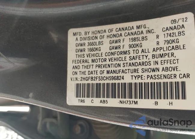 2HGFB2F53CH596824: 42841098