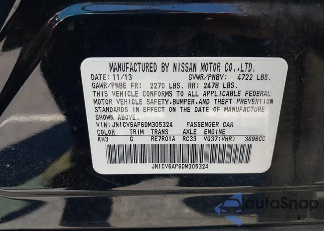 JN1CV6AP6DM305324: 42841276