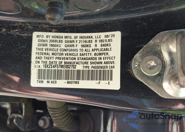 19XZE4F57ME002702: 42840510