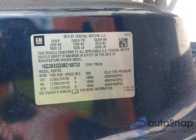 1GC2KXCG9BZ188732: 42841909