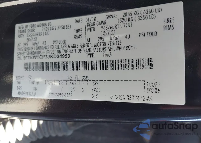 1FTEW1CP3JKD34953: 42842053