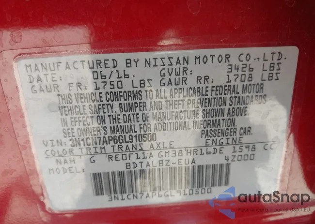 3N1CN7AP6GL910500: 42842173