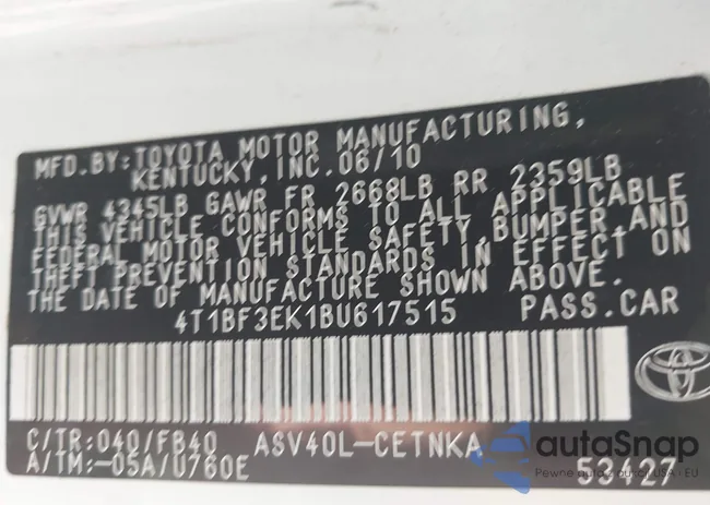 4T1BF3EK1BU617515: 42841508