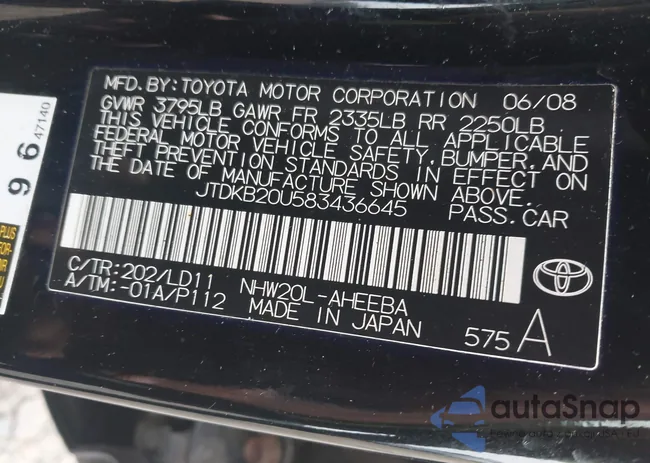 JTDKB20U583436645: 42843192