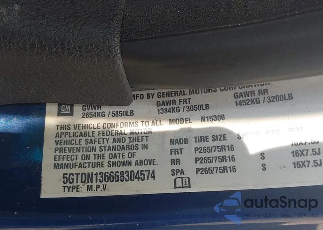 5GTDN136668304574: 42843249