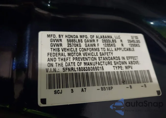 5FNRL18083B069016: 42842605