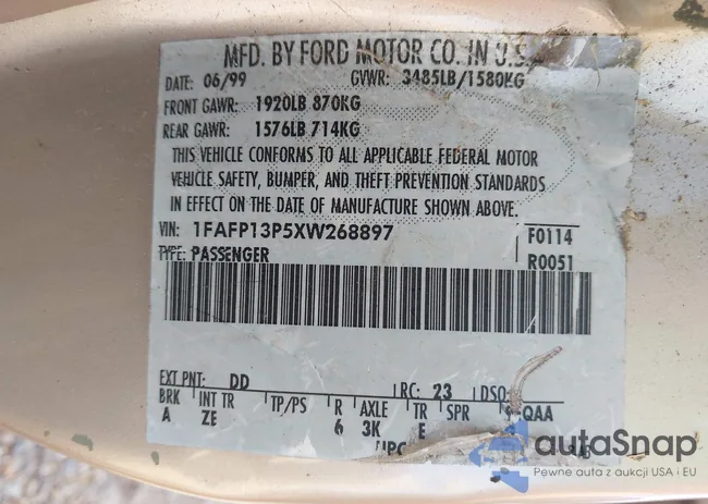 1FAFP13P5XW268897: 42844258