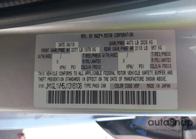 JM1GL1VM5J1316108: 42843622