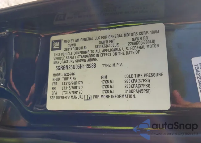 5GRGN23U05H115988: 42845072