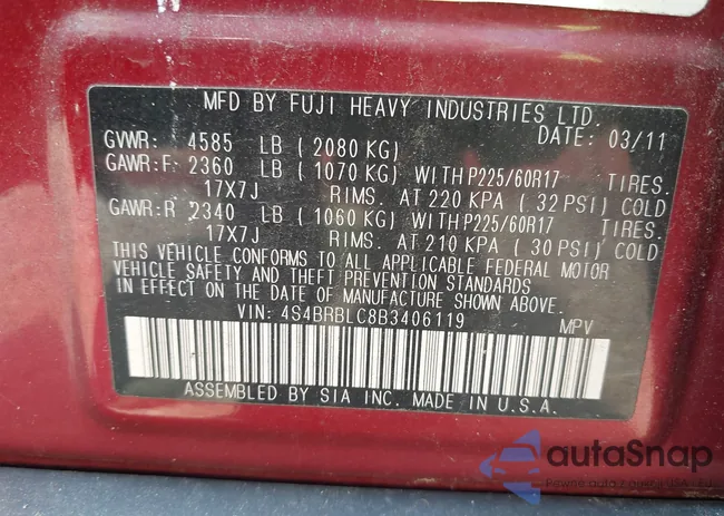 4S4BRBLC8B3406119: 42845077