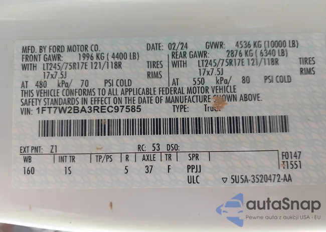 1FT7W2BA3REC97585: 42845130