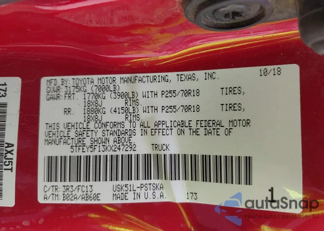 5TFEY5F13KX247292: 42845182