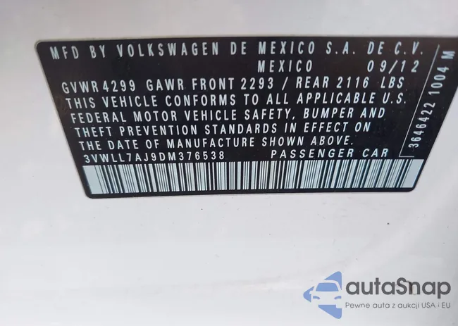 3VWLL7AJ9DM376538: 42845307