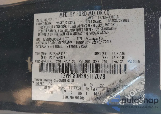 1ZVHT80N385112078: 42845361