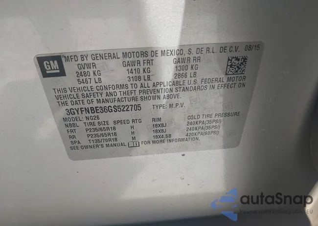 3GYFNBE36GS522705: 42845396