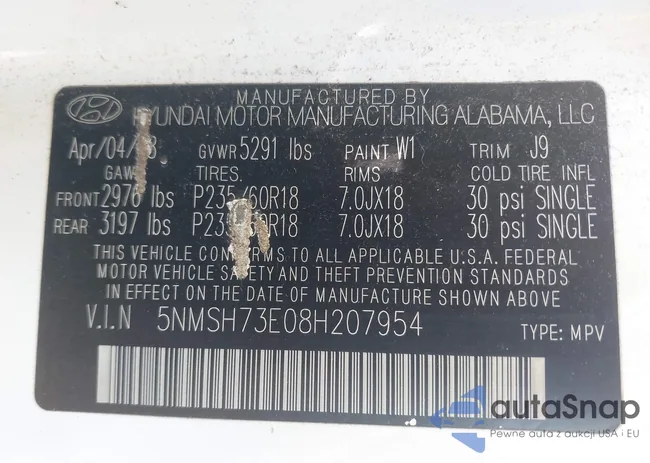 5NMSH73E08H207954: 42844761