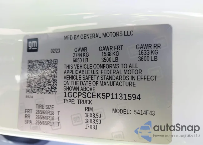 1GCPSCEK5P1131594: 42845920