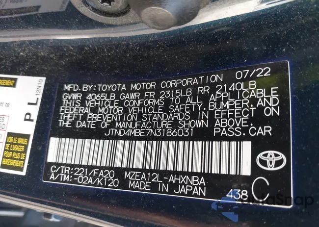 JTND4MBE7N3186031: 42845982