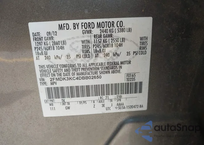 2FMDK3KC4DBB02650: 42846161