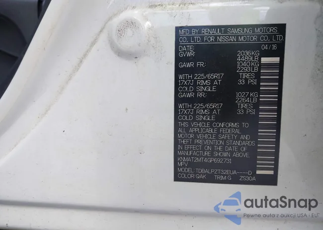 KNMAT2MT4GP692731: 42846193