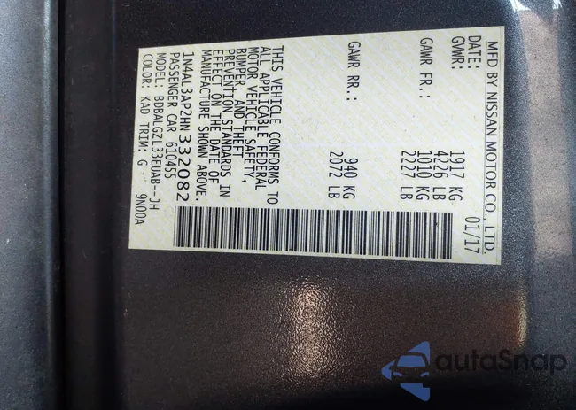 1N4AL3AP2HN332082: 42846292