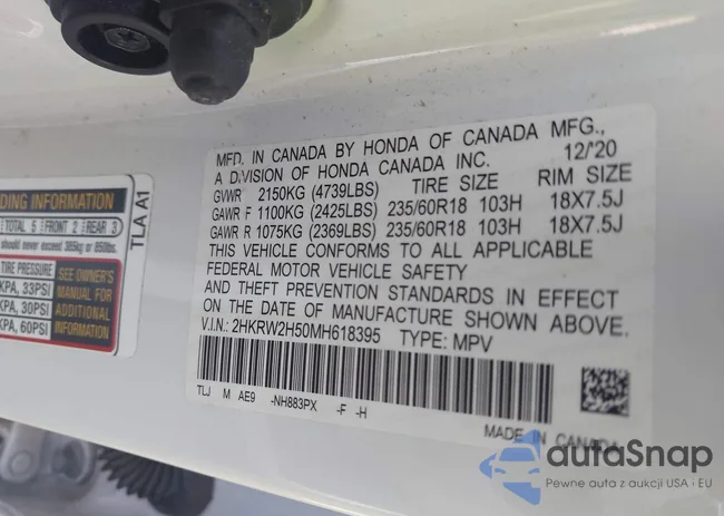 2HKRW2H50MH618395: 42846329