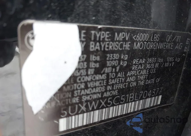 5UXWX5C51BL704377: 42845522