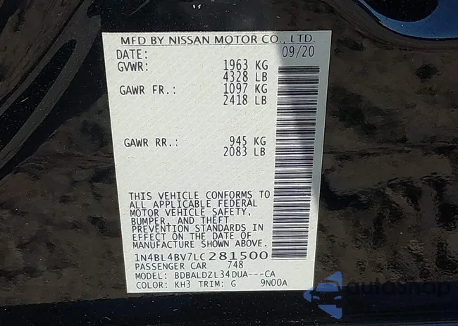 1N4BL4BV7LC281500: 42845554