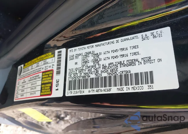 3TYSX5EN3MT008784: 42845643