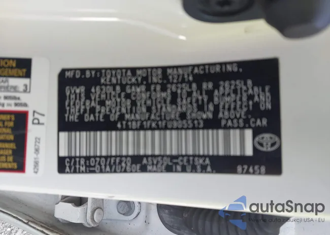 4T1BF1FK1FU905513: 42846915