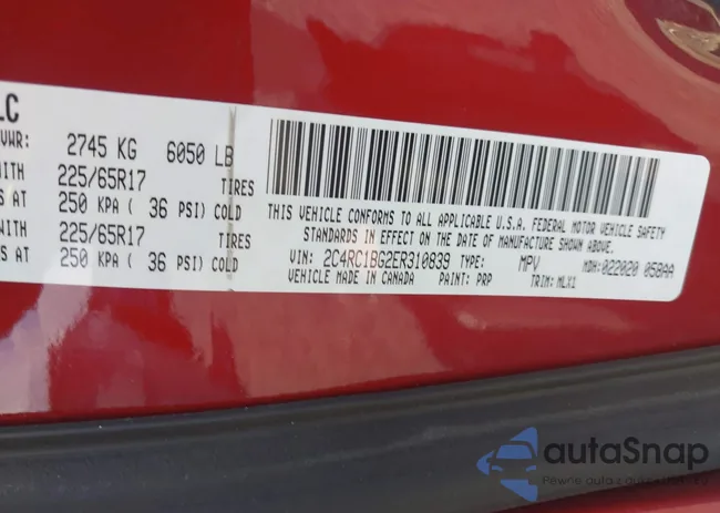 2C4RC1BG2ER310839: 42847100