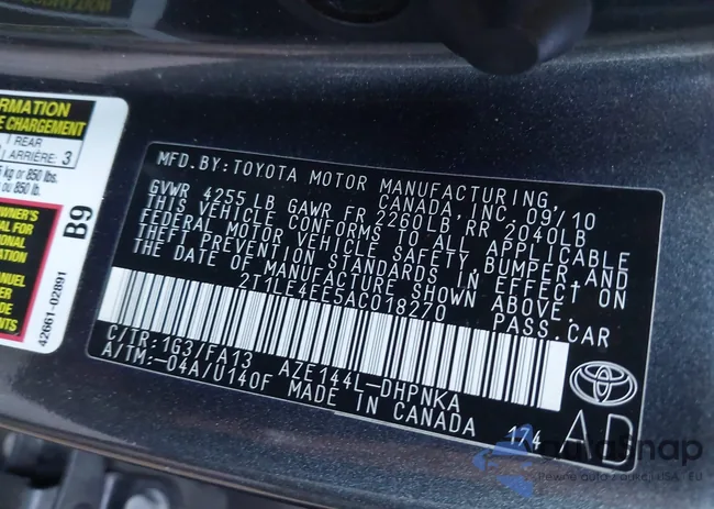 2T1LE4EE5AC018270: 42847118