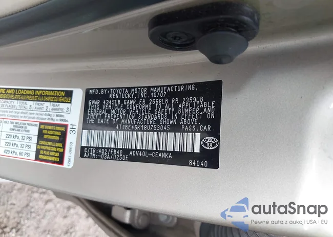 4T1BE46K18U753045: 42847142