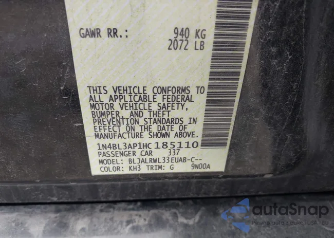 1N4BL3AP1HC185110: 42847305